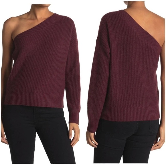 360 Cashmere Lena Olive Off-The-Shoulder Sweater Sizes: XSMALL , Small - Picture 9 of 14